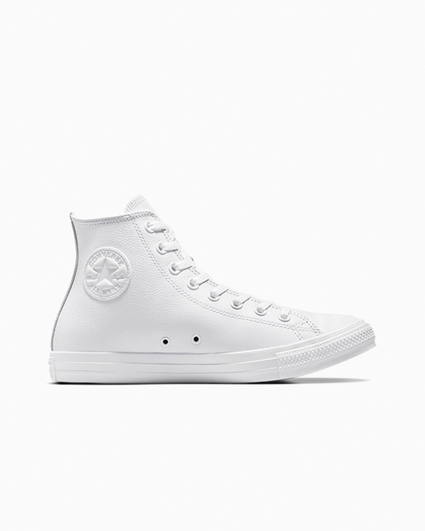 Men\'s Converse Chuck Taylor All Star Leather High Top Shoes White | AU 1654EK
